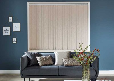 2019 Vertical Versailles Taupe Aluminium - Galaxy Blinds